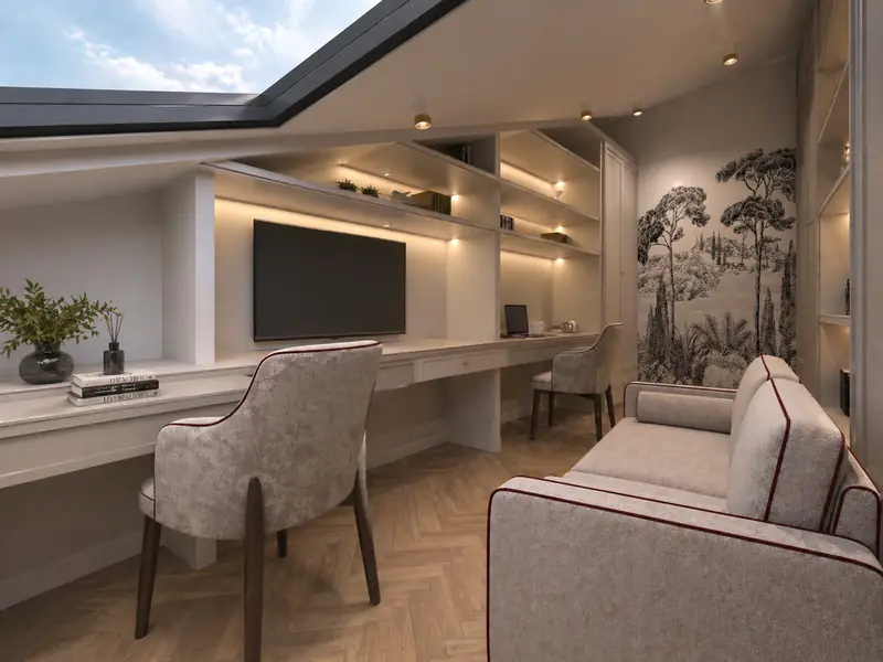 Çekmeköy Villa — çatı katı çalışma alanı