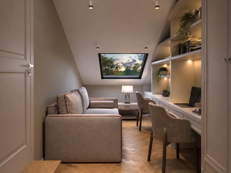 Çekmeköy Villa — çatı katı oturma odası